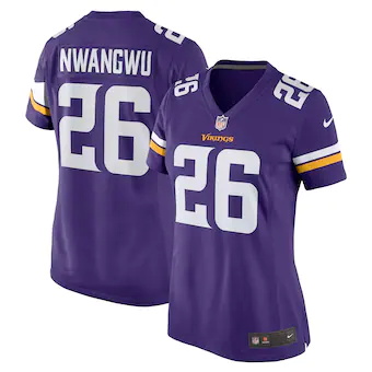 womens nike kene nwangwu purple minnesota vikings game jers